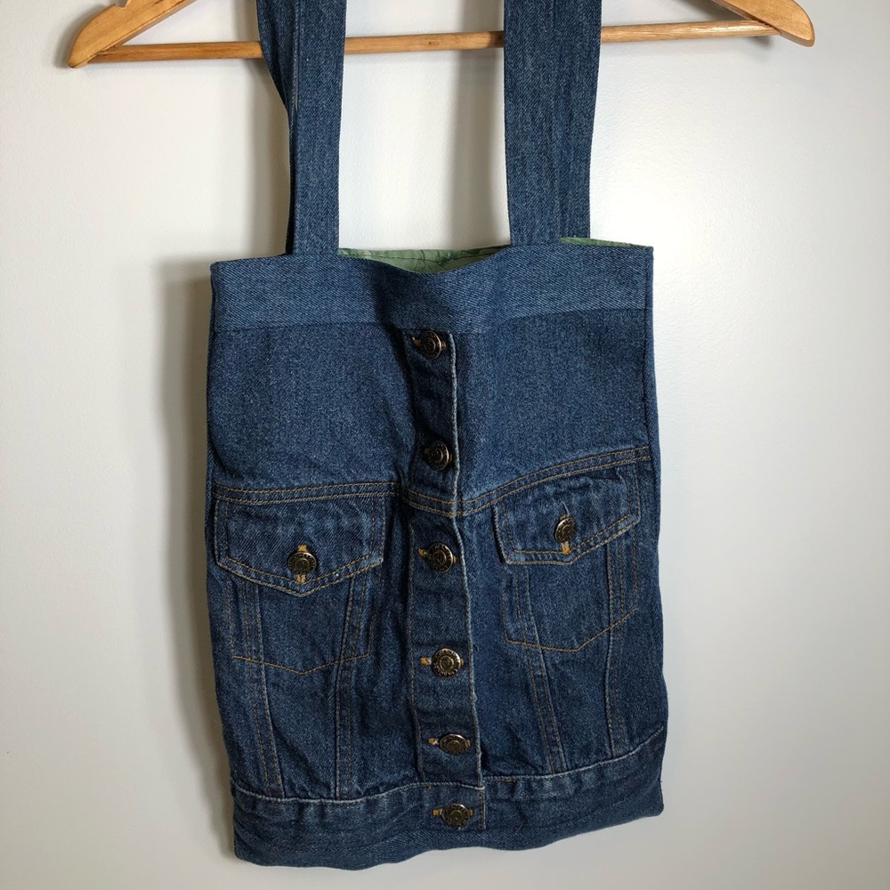 Blue Denim Bag Purse Hand Made 26x11